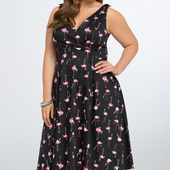 torrid Dresses & Skirts - Torrid - Retro Chic Flamingo Swing Dress